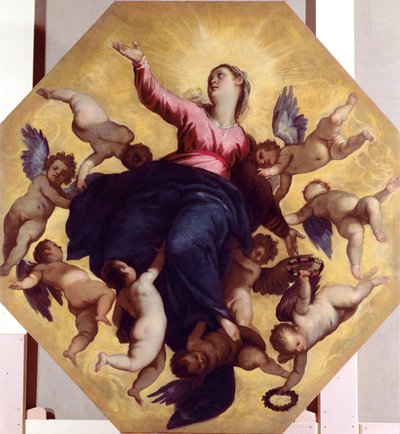 Madonna Carried by Angels by Palma Il Giovane